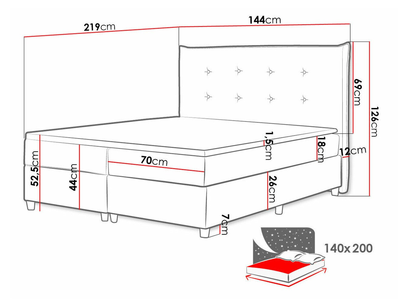 Boxspring Titulus (Zetta 304)