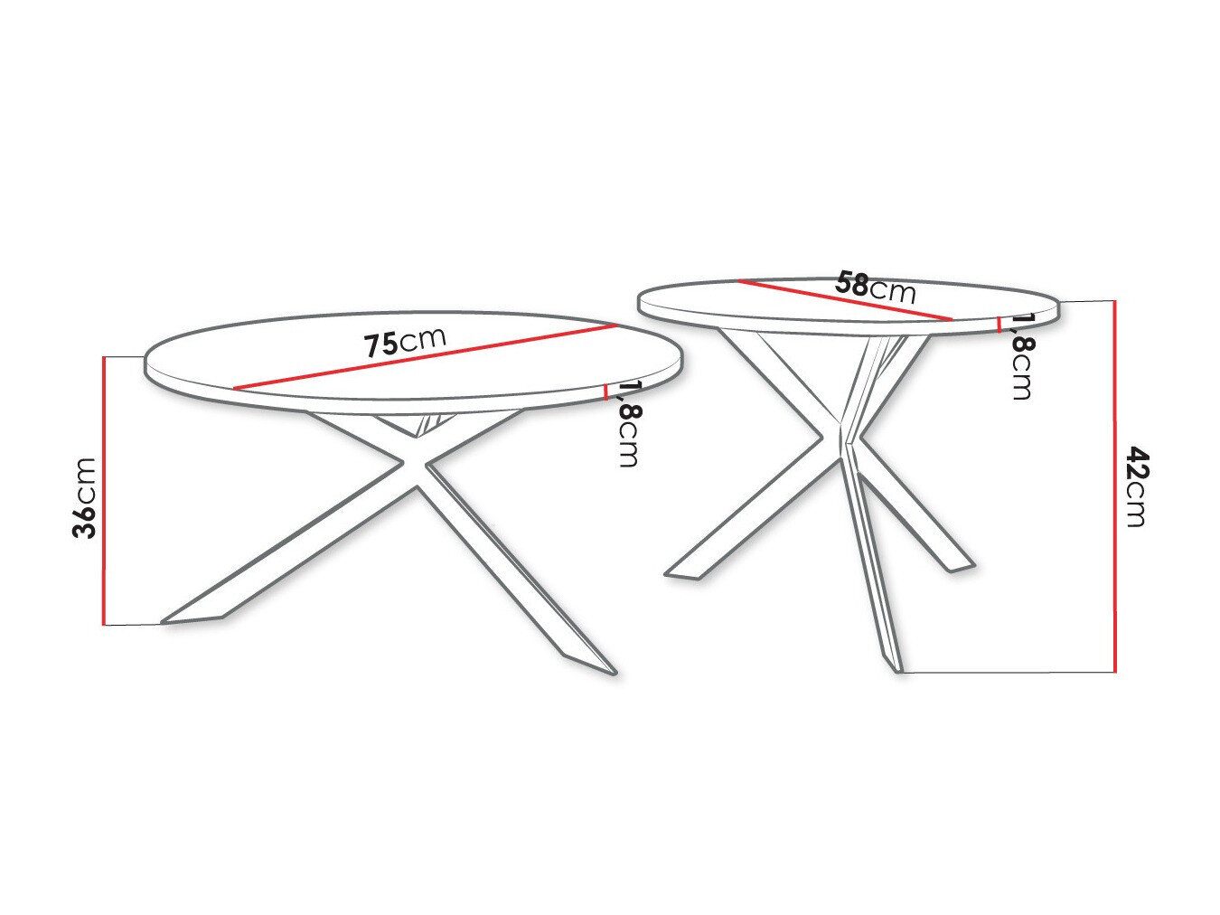 Salontafel set Oswego 108 (Zwart)