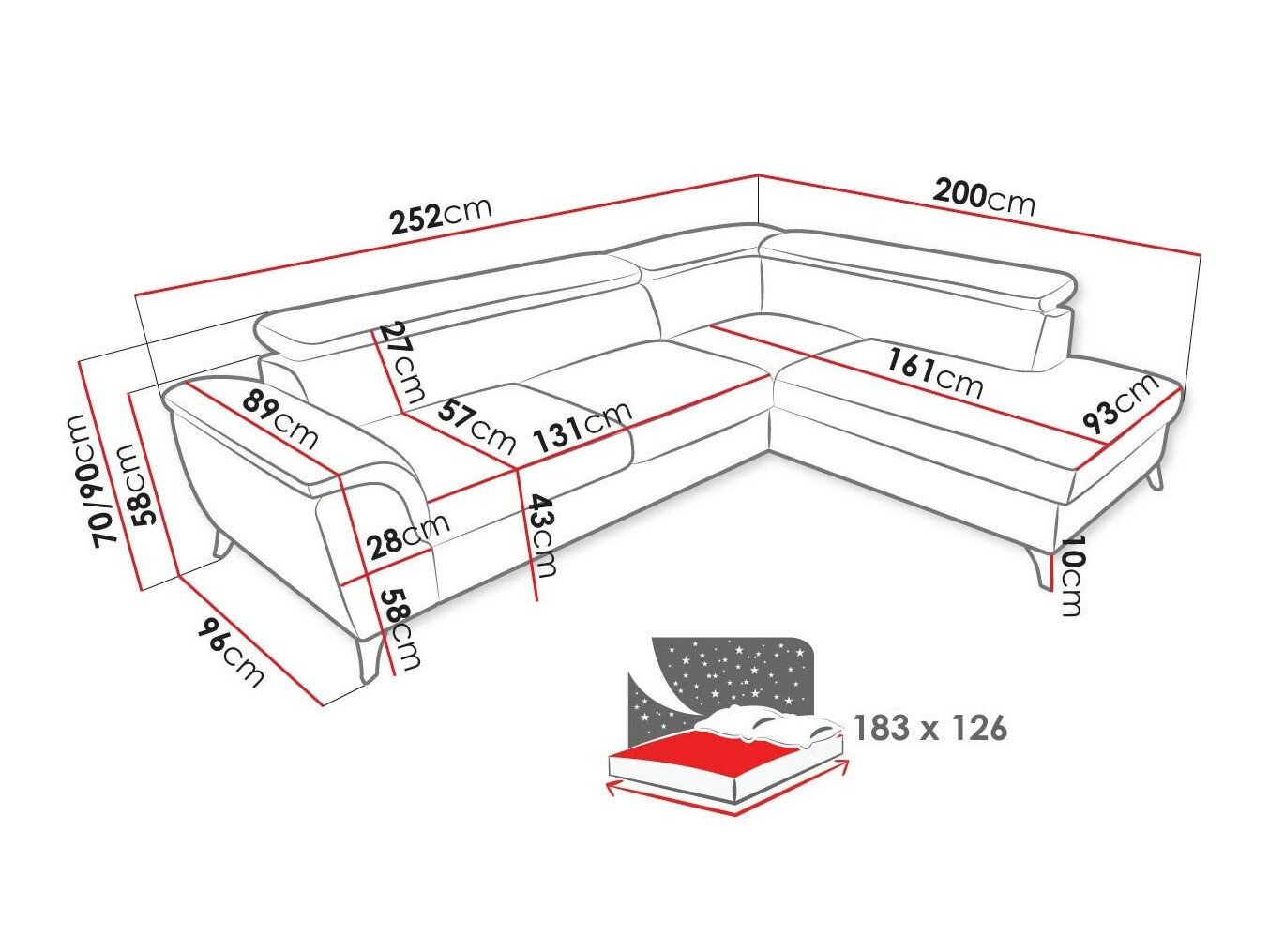 Hjørnesofa Lincoln 178 (Barrel 04)