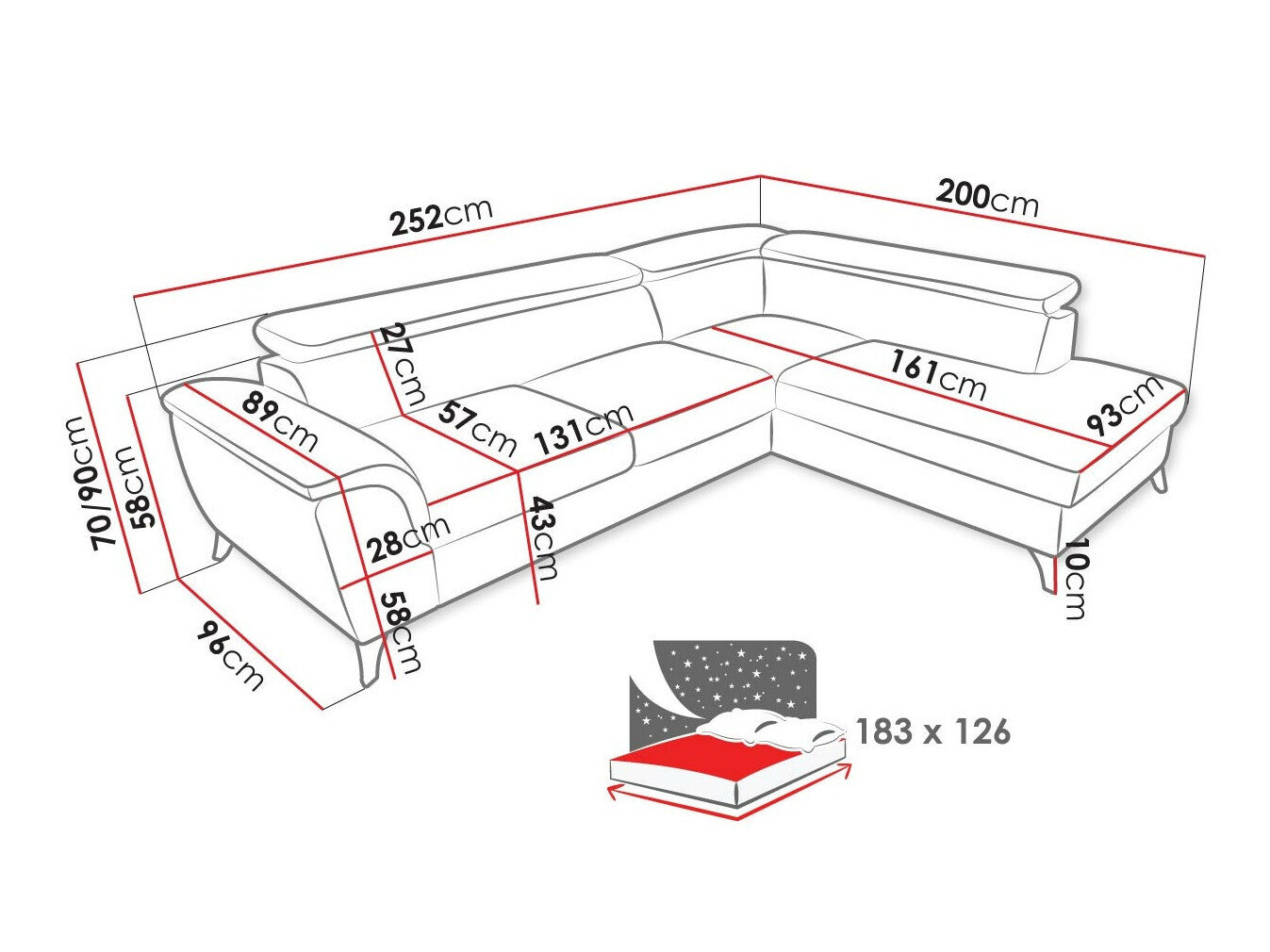 Hjørnesofa Lincoln 178 (Barrel 04)