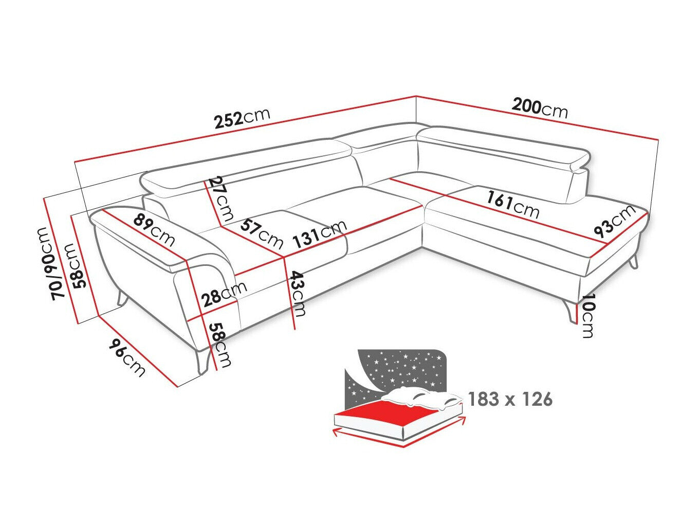 Hjørnesofa Lincoln 178 (Barrel 97)
