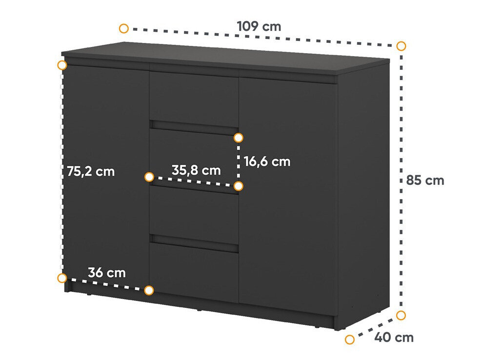 Kommode Cirdelu 105 (Sort)