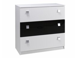 Commode Murrieta 109 (Blanc + Noir brillant)