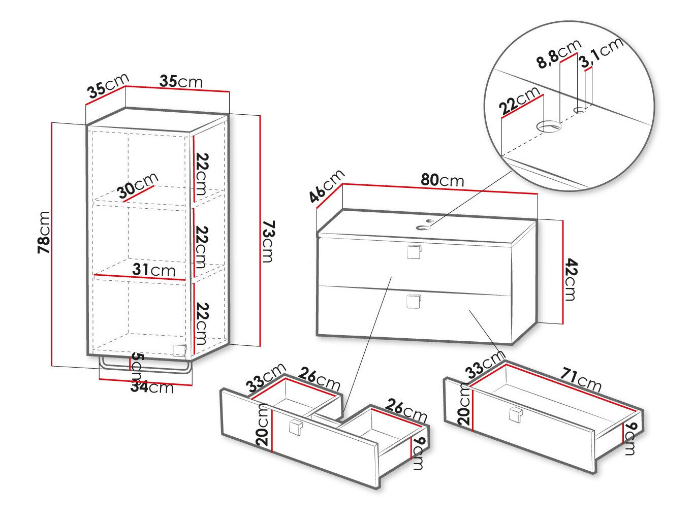 Badeværelsessæt Orlvera 104 (Sort)