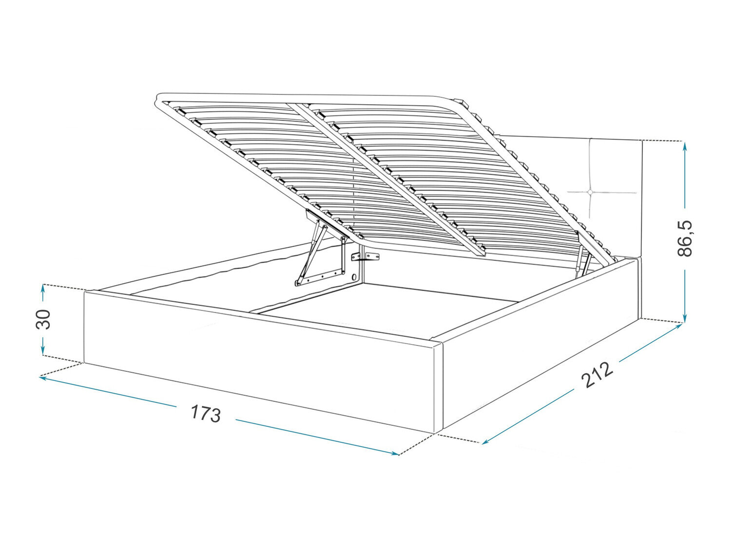 Bed Fairfield 106 (Zwart)