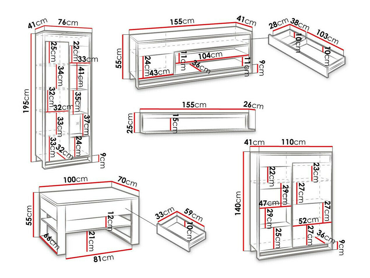 Stuemøbelsæt Luliru 134