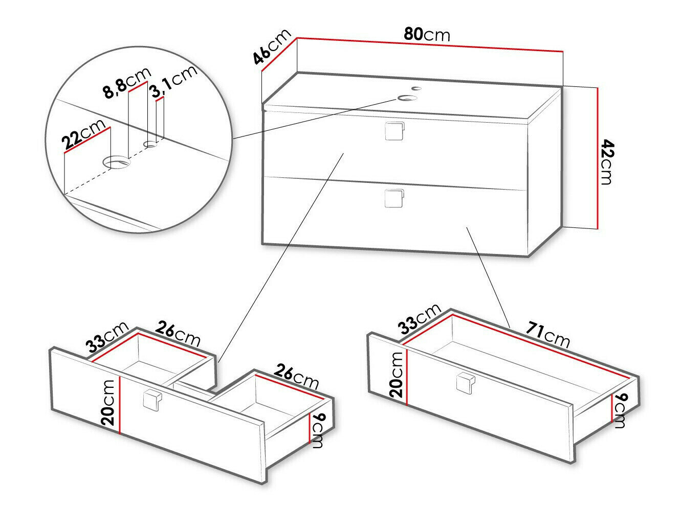 Vægbadeværelsesskab til håndvask Orlvera 102 (Grå)
