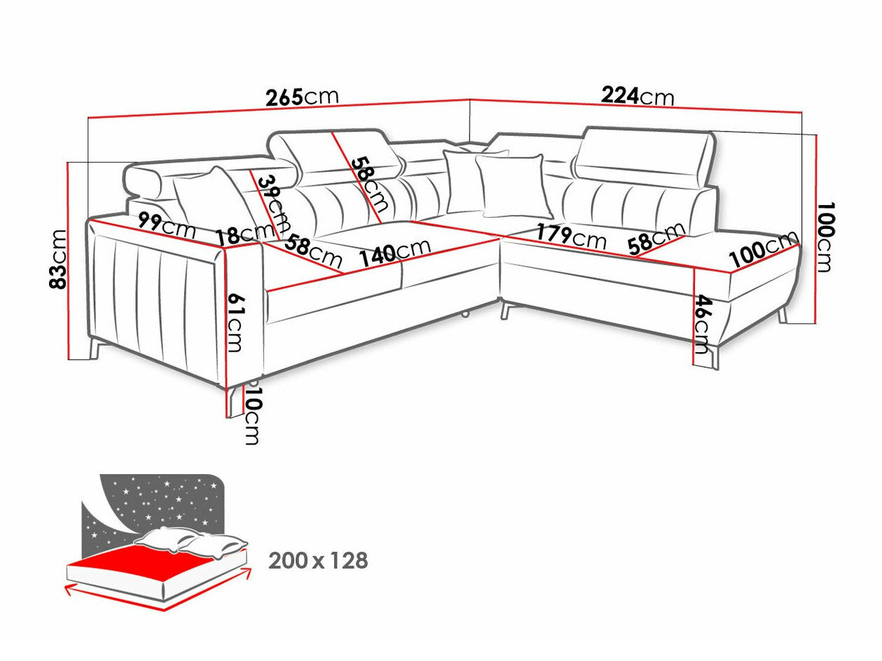 Hjørnesofa Sarasota 148 (Mono 231 + Botanical 36)