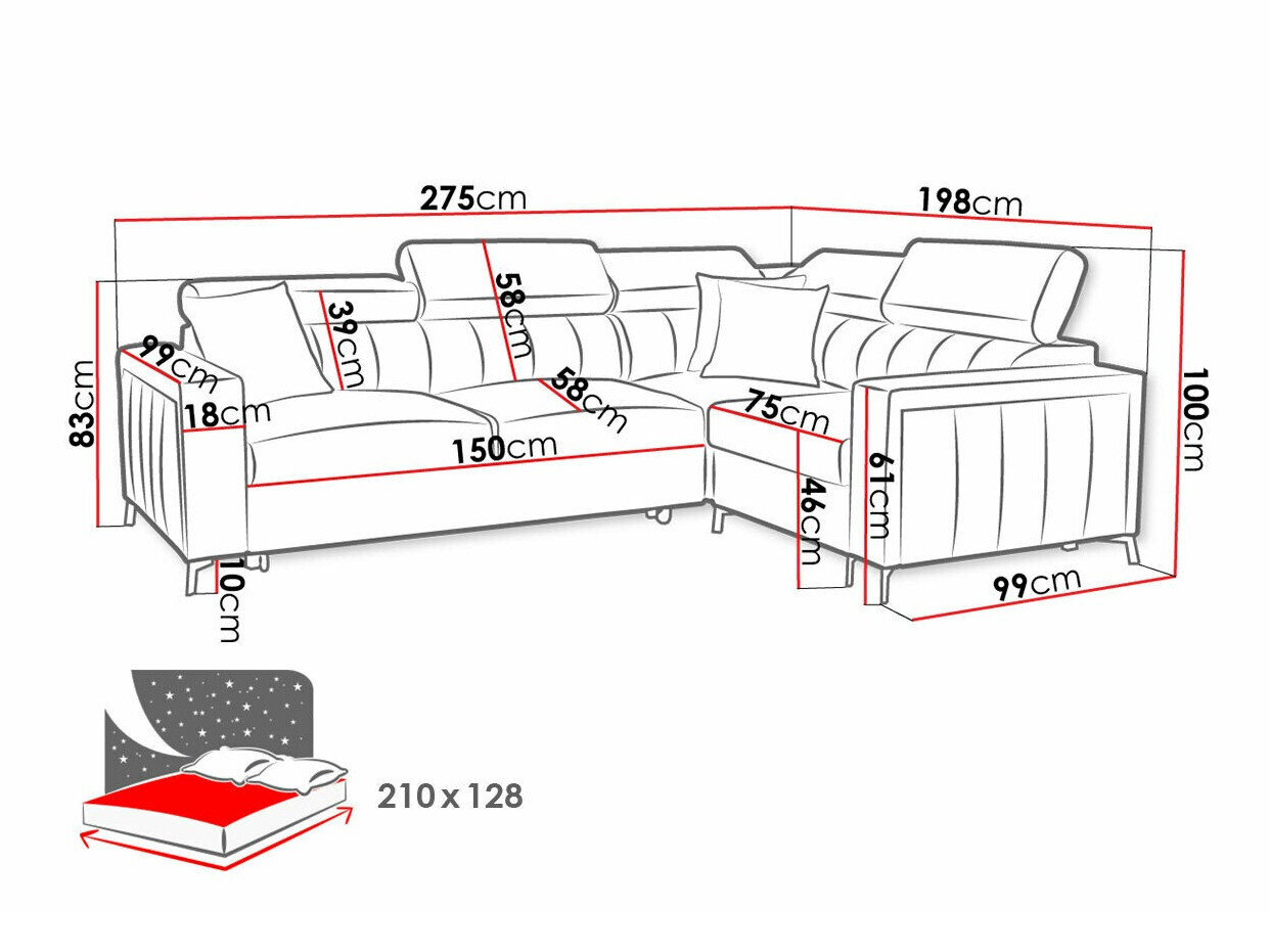 Hjørnesofa Sarasota 149 (Mono 231 + Botanical 36)