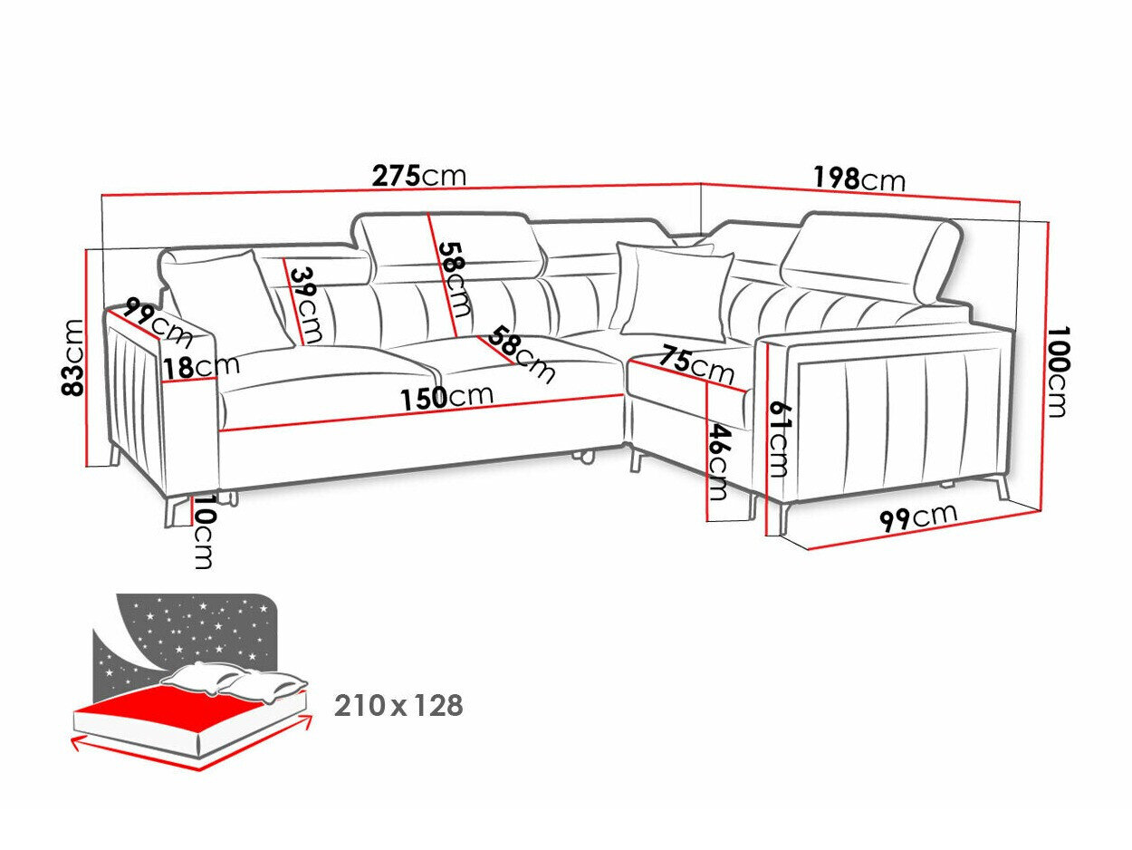 Hjørnesofa Sarasota 149 (Mono 234 + Botanical 36)