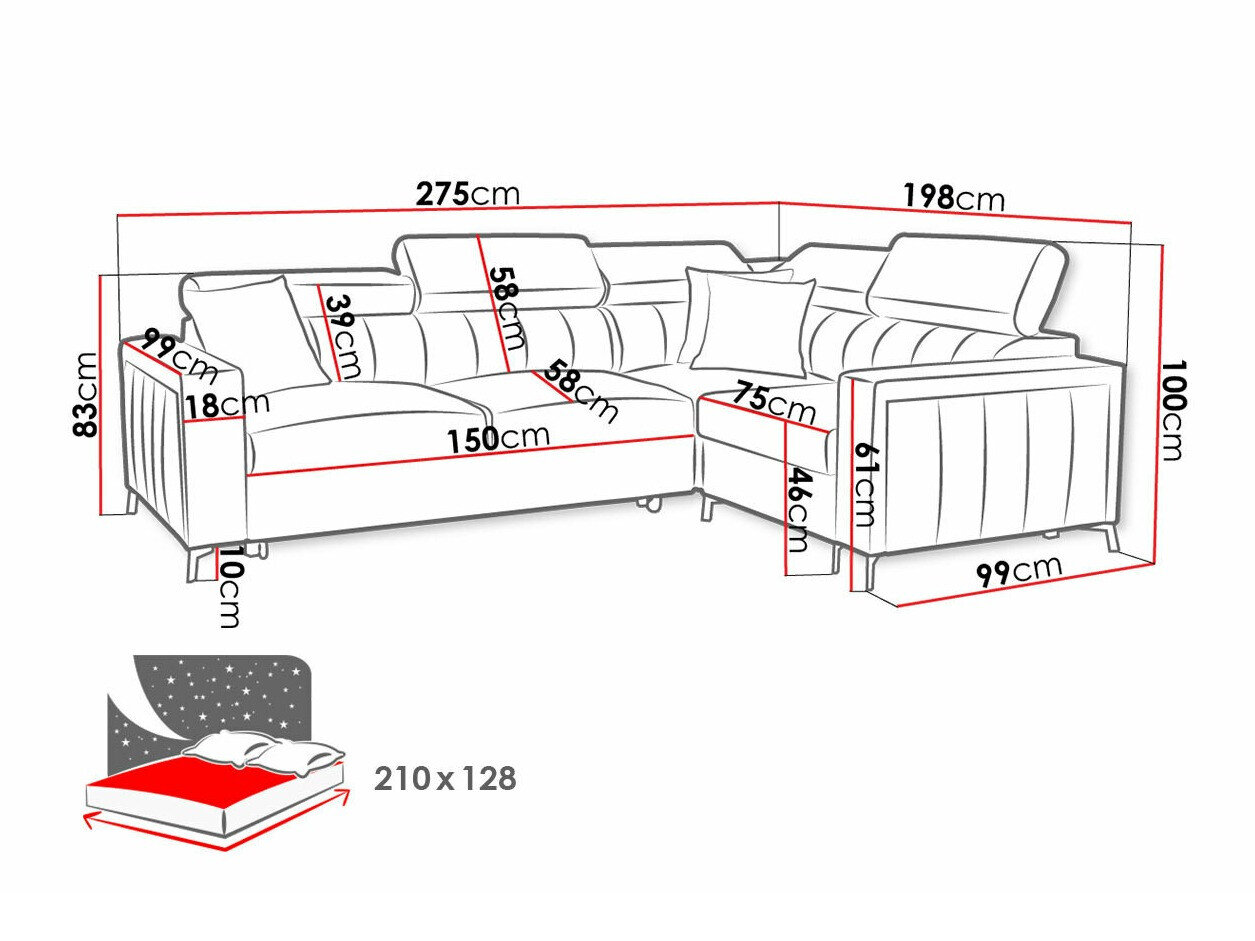 Hjørnesofa Sarasota 149 (Mono 235 + Botanical 36)