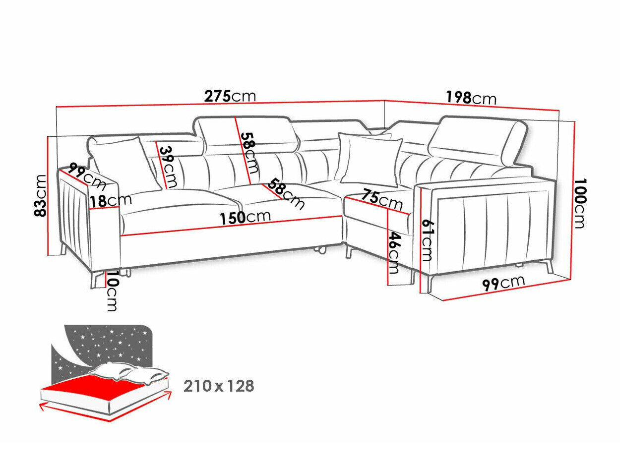 Hjørnesofa Sarasota 149 (Mono 242 + Botanical 36)