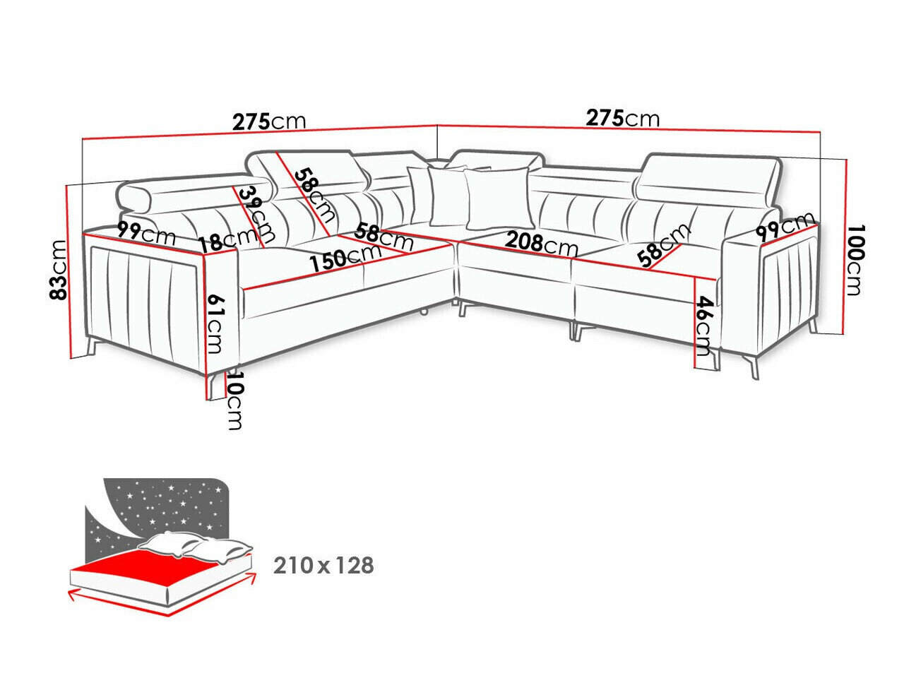 Hjørnesofa Sarasota 152 (Mono 231 + Botanical 36)