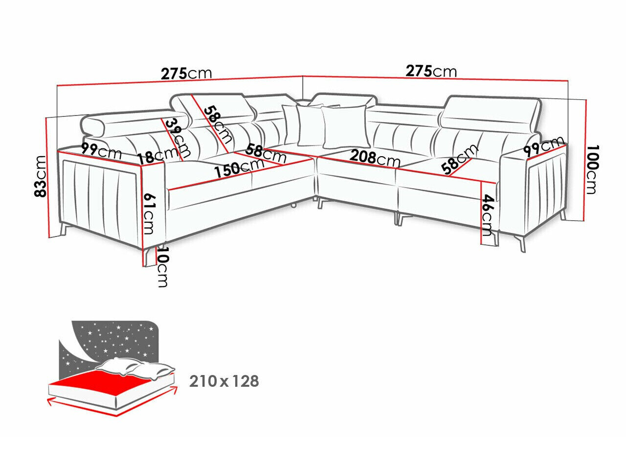 Hjørnesofa Sarasota 152 (Mono 234 + Botanical 36)