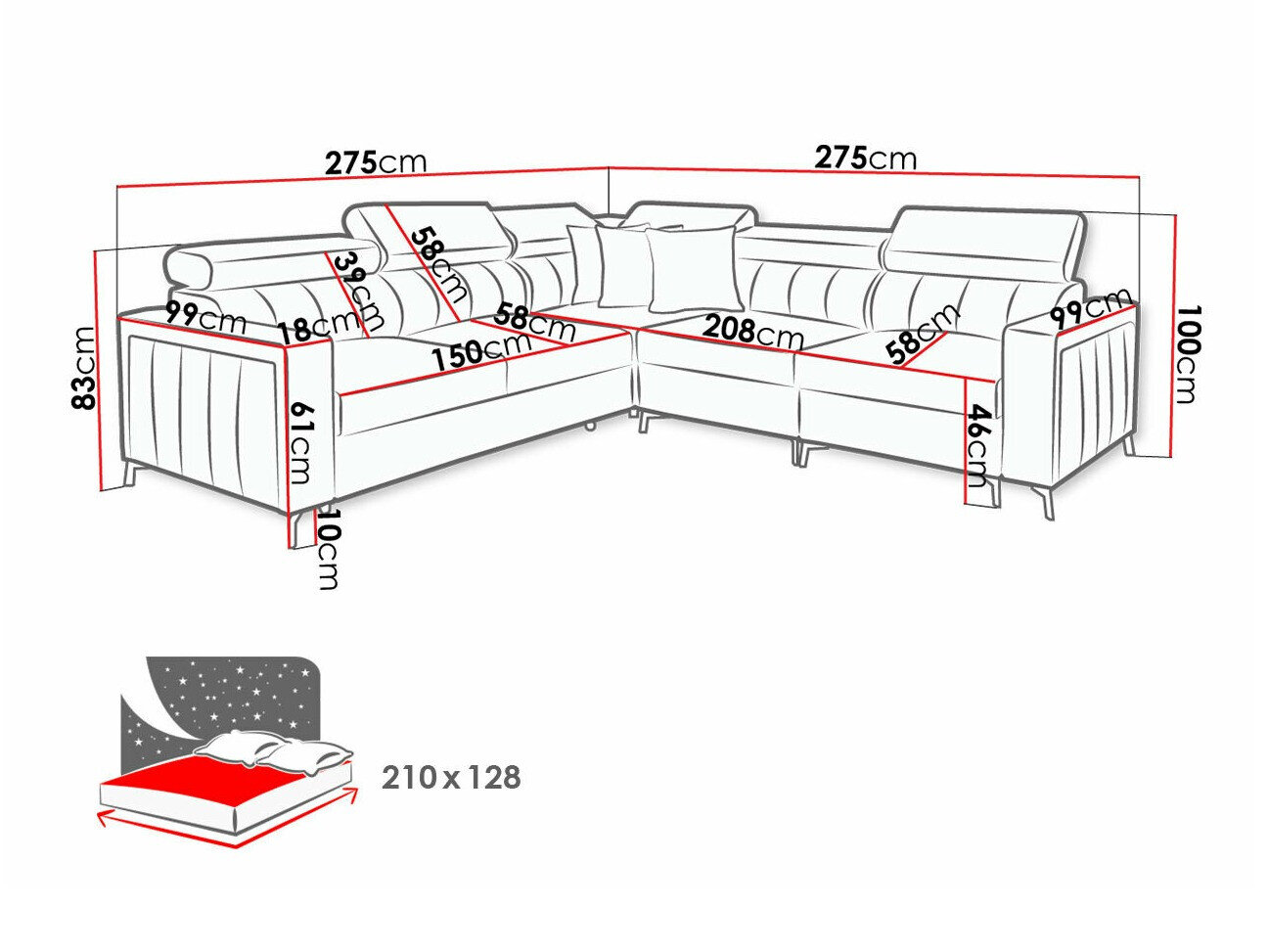 Hjørnesofa Sarasota 152 (Mono 242 + Botanical 36)