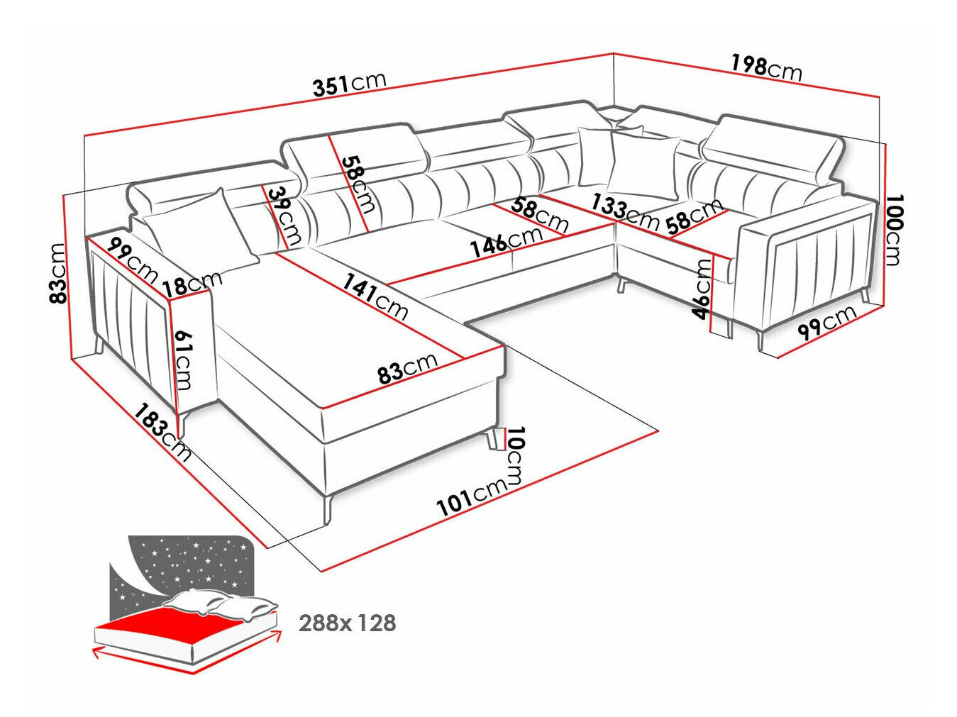 Hjørnesofa Sarasota 154 (Mono 242 + Botanical 36)