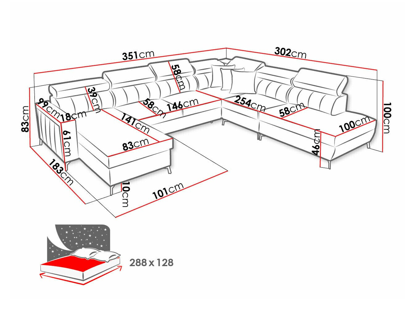 Hjørnesofa Sarasota 155 (Mono 234 + Botanical 36)