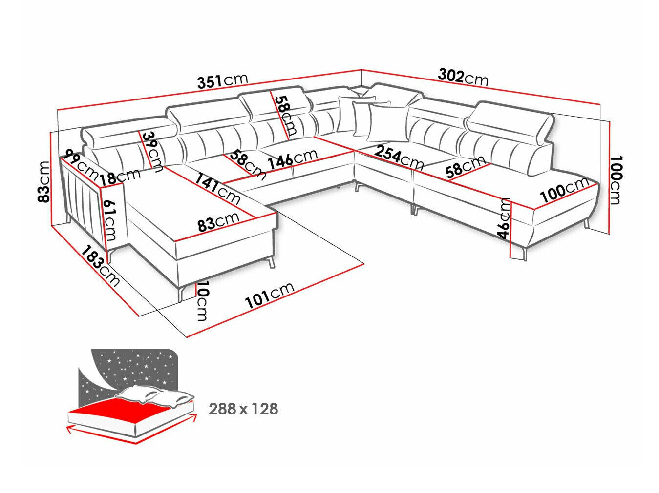 Hjørnesofa Sarasota 155 (Mono 244 + Botanical 36)