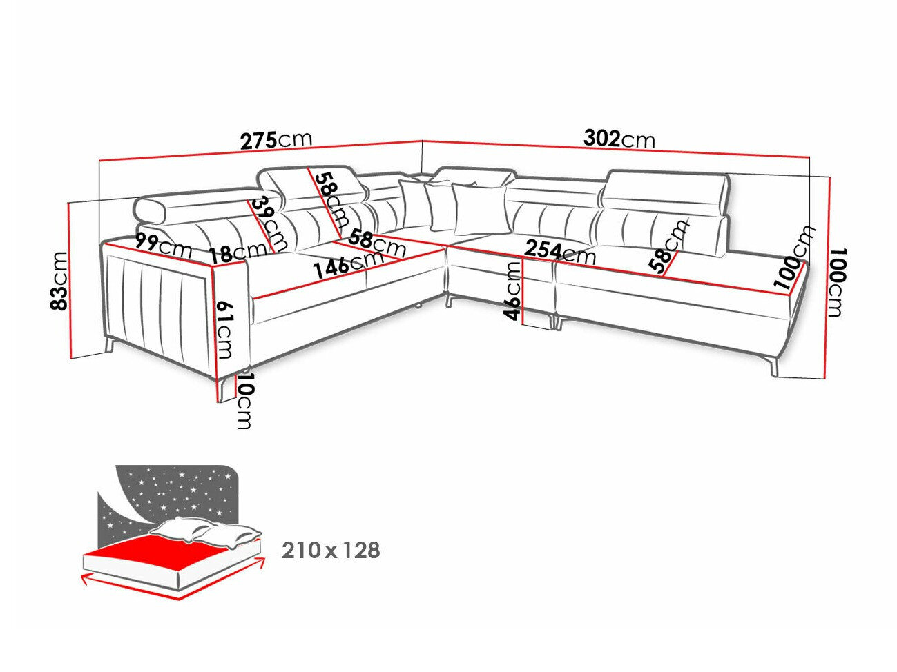 Hjørnesofa Sarasota 156 (Mono 244 + Botanical 36)
