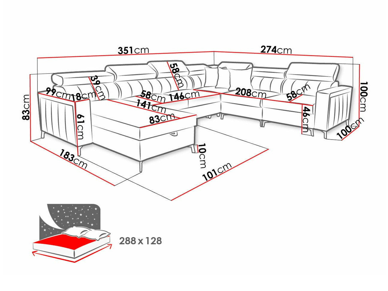 Hjørnesofa Sarasota 157 (Mono 235 + Botanical 36)