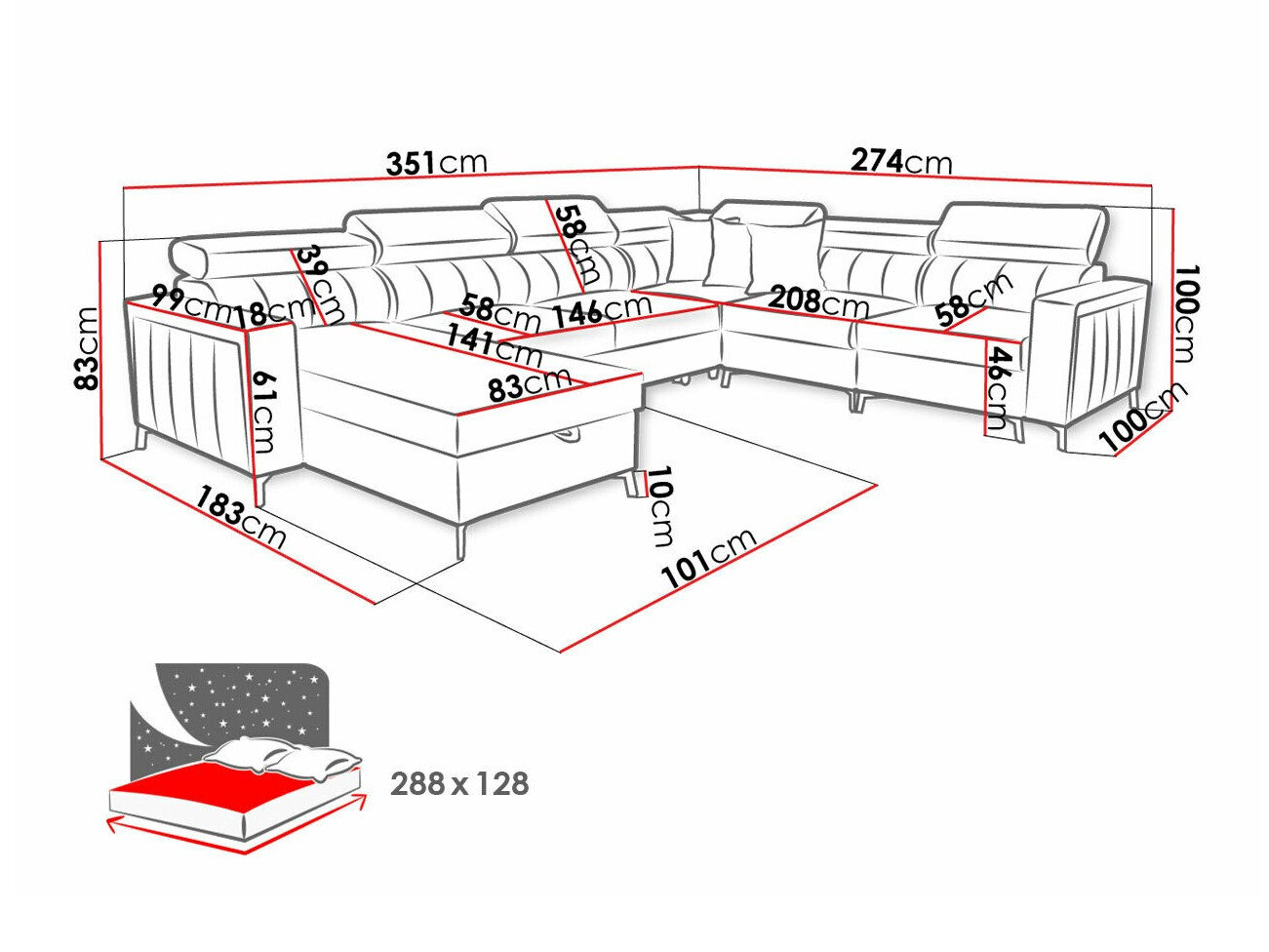 Hjørnesofa Sarasota 157 (Mono 235 + Botanical 36)