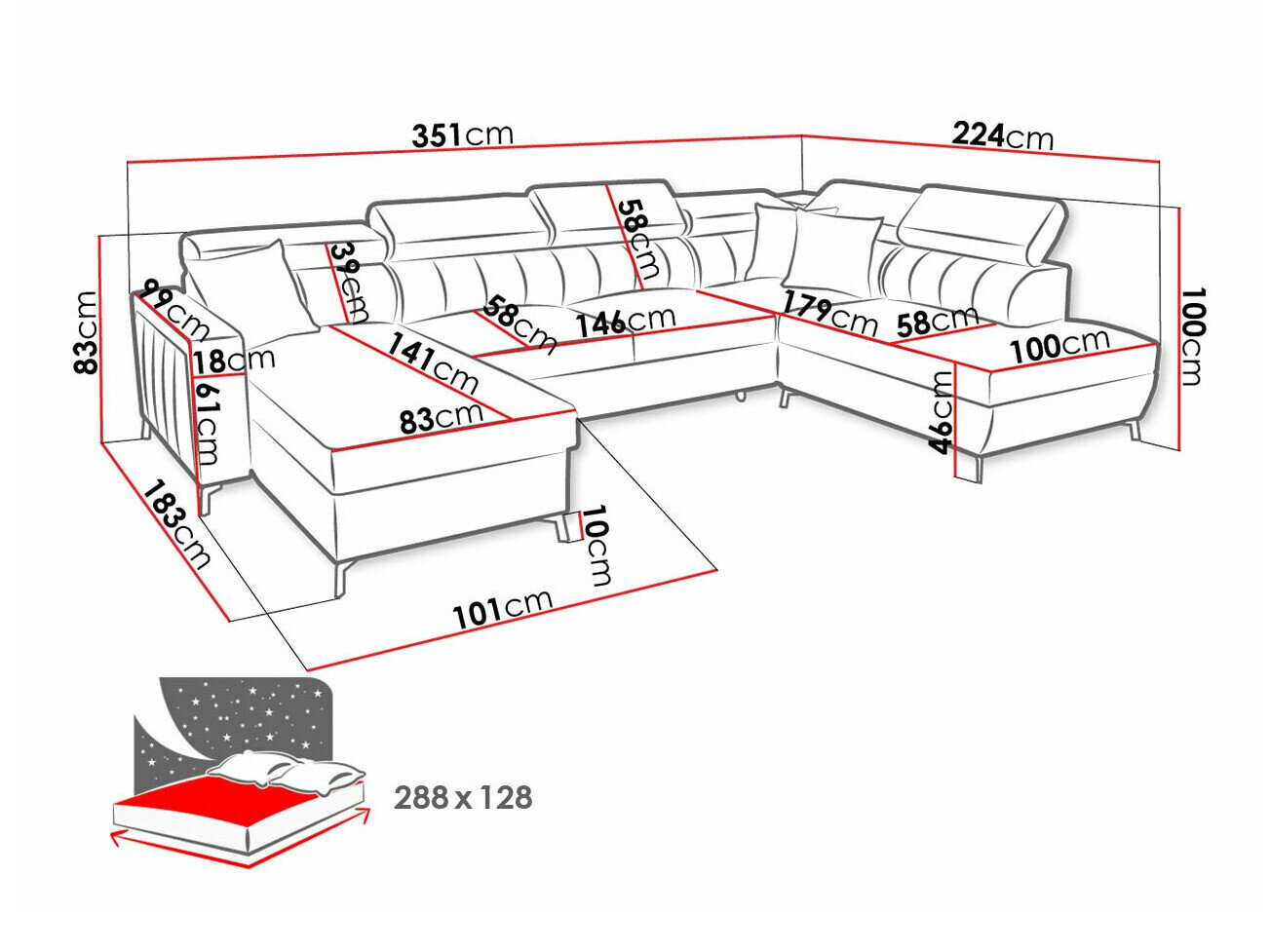 Hjørnesofa Sarasota 158 (Mono 231 + Botanical 36)