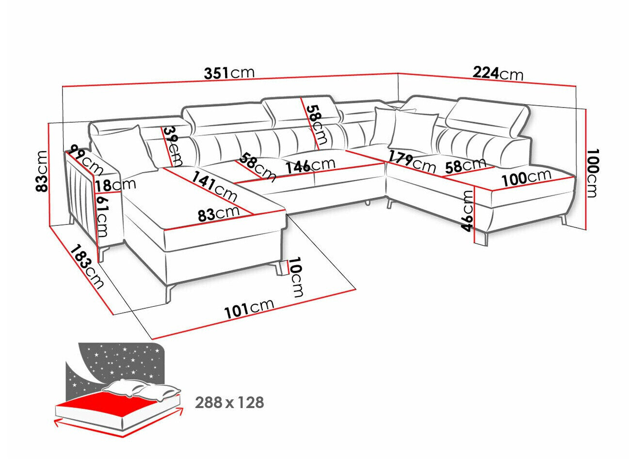Hjørnesofa Sarasota 158 (Mono 231 + Botanical 36)