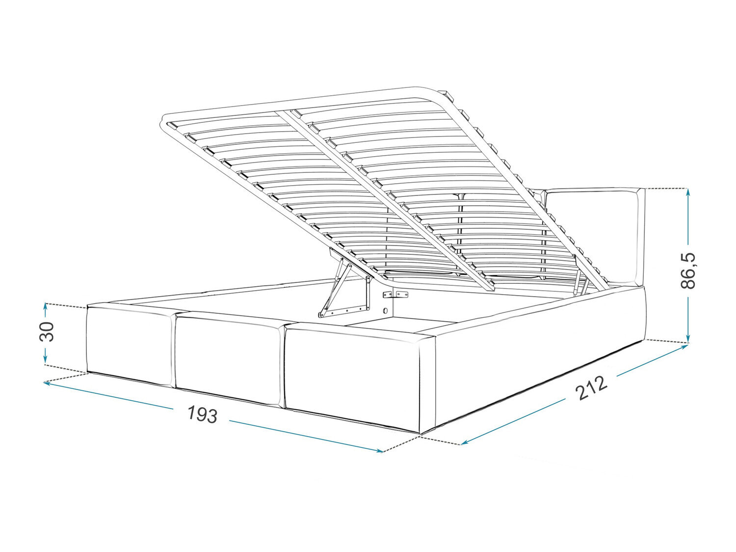 Bed Fairfield 109 (Grafiet)