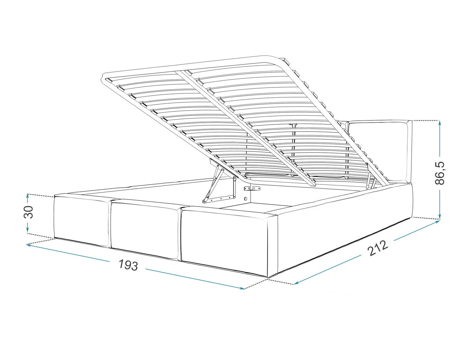 Bed Fairfield 109 (Grijs)