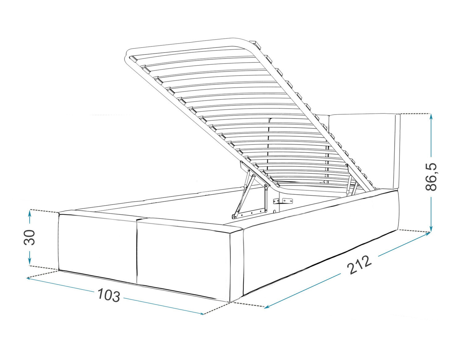 Bed Fairfield 109 (Zwart)