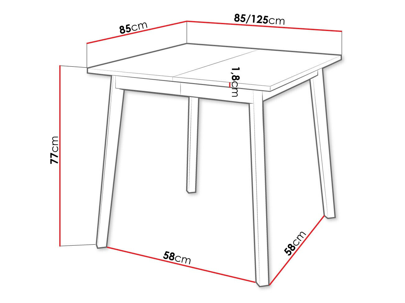 Bord Edmond 109 (Grå marmor + Sort)