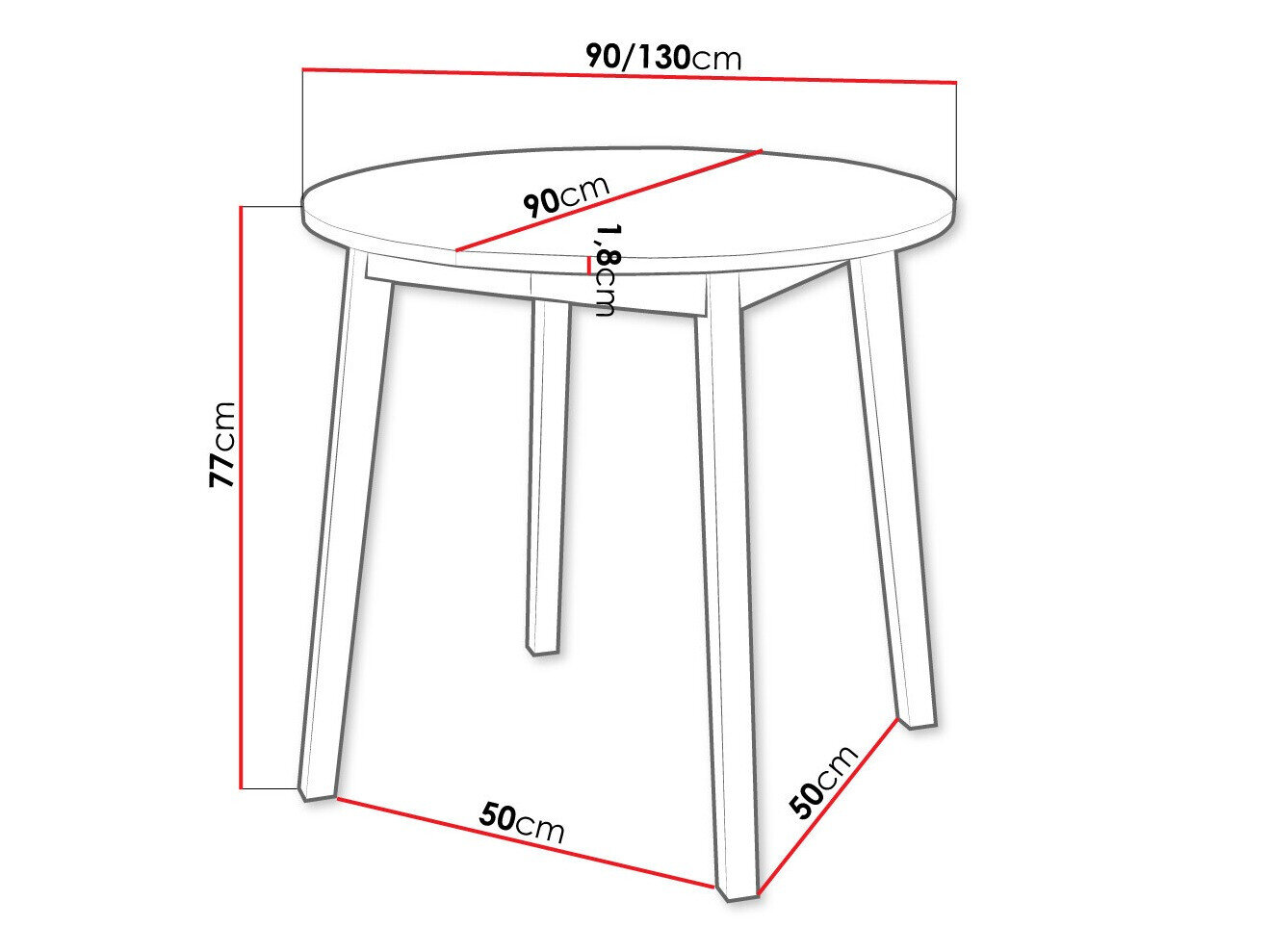 Bord Edmond 112 (Grå marmor + Sort)