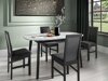 Tafel Edmond 114 (Grijs marmer + Zwart)