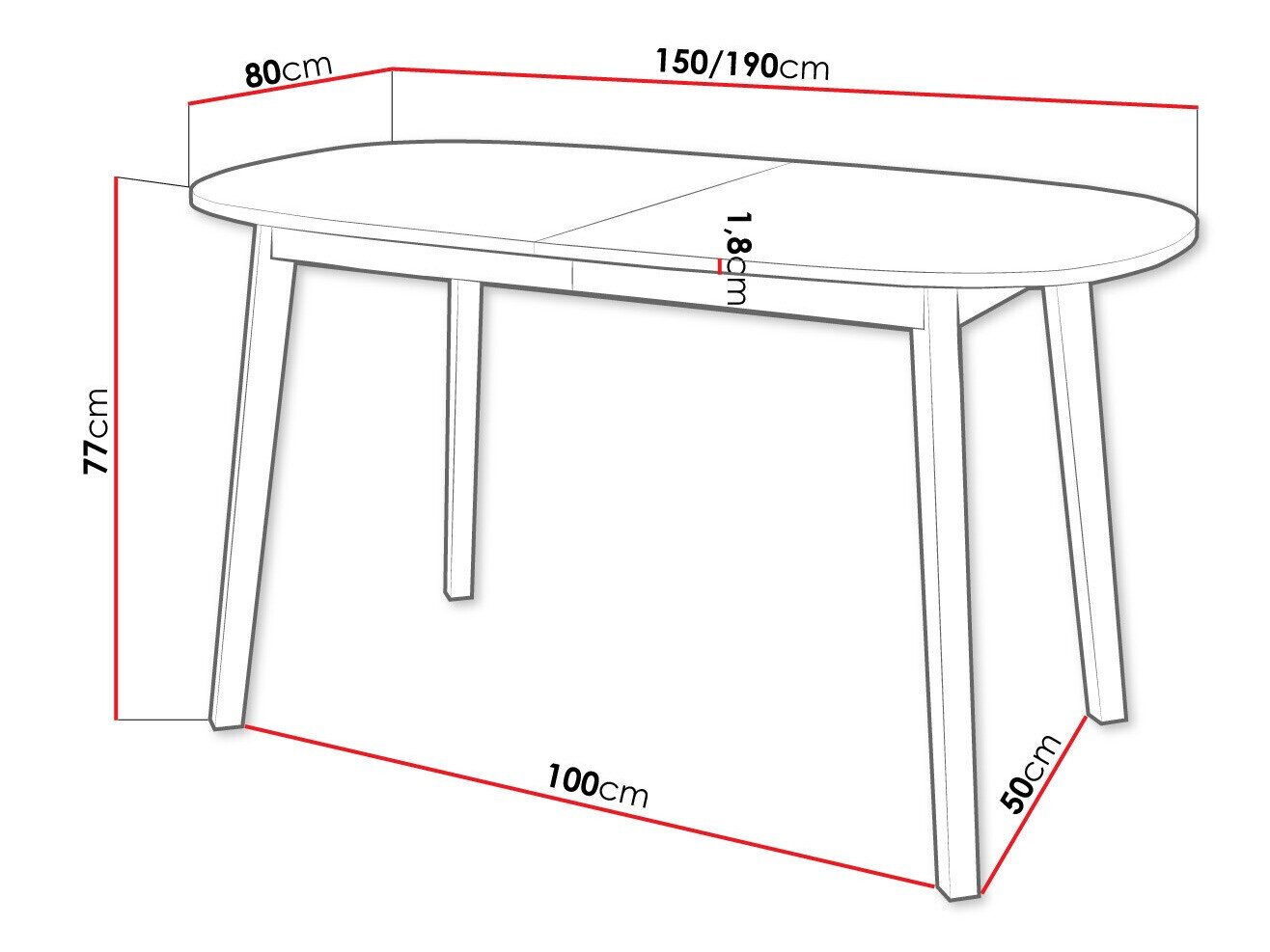 Tafel Edmond 114 (Grijs marmer + Zwart)