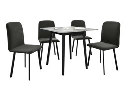 Blagovaonski set Edmond 116 (Sivi mramor + Crna)