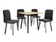 Salle à manger complète Edmond 116 (Chêne doré artisanal + Noir)