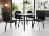 Salle à manger complète Edmond 116 (Marbre gris + Noir)