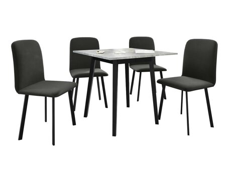 Spisestuesæt Edmond 116 (Grå marmor + Sort)