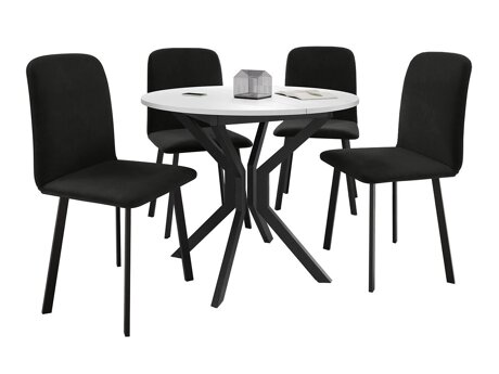 Salle à manger complète Edmond 118 (Blanc + Noir)