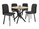 Salle à manger complète Edmond 118 (Chêne doré artisanal + Noir)