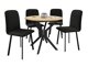 Salle à manger complète Edmond 118 (Chêne doré artisanal + Noir)
