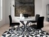 Salle à manger complète Edmond 118 (Marbre gris + Noir)