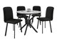 Salle à manger complète Edmond 118 (Marbre gris + Noir)