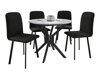 Salle à manger complète Edmond 118 (Marbre gris + Noir)