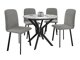 Spisestuesæt Edmond 118 (Grå marmor + Sort)
