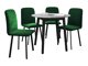 Blagovaonski set Edmond 119 (Sivi mramor + Crna)