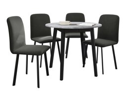 Eetkamerset Edmond 119 (Grijs marmer + Zwart)
