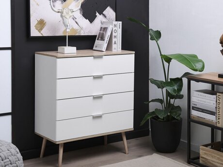 Komoda Berwyn 781 (Bijela + Svijetlo drvo)
