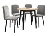 Salle à manger complète Edmond 119 (Chêne doré artisanal + Noir)