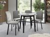 Salle à manger complète Edmond 119 (Marbre gris + Noir)